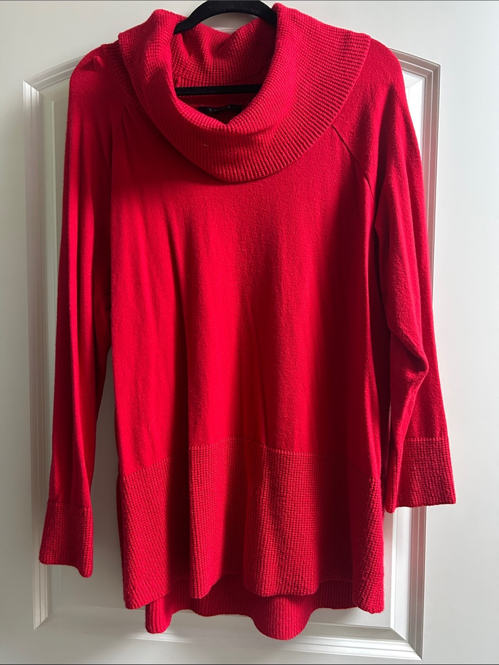 Red Cowl Neck Women's Sweater